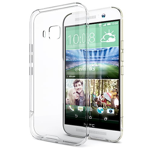 HTC One M9 Case, Enther® [Ultimate Cushion]Slim Scratch / Dust Proof Hybrid Transparent Clear Case with Shock Absorb Trim Bumper - Authentic Retail Packaging - for HTC ONE M9