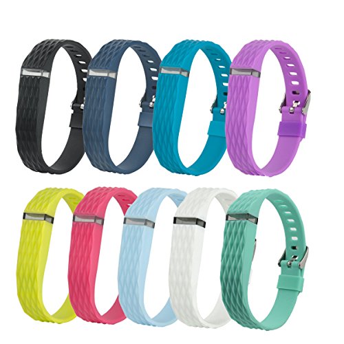 Cute Secure Silicone Replacement Accessory Wrist Band/ Bracelet Strap with Watchband Style Closure Buckle for Fitbit Flex Sport Wristband, Diamond Check Design, One Size