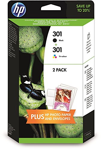 HP 301 - Pack de 2 cartuchos de tinta HP 301, negro y tricolor
