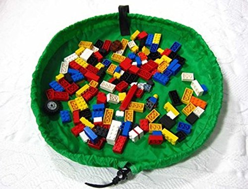 Elife Green 18 Inch Nylon Kids Toy Storage Bag Organizer Box and Play Mat Toy Quick Pouch