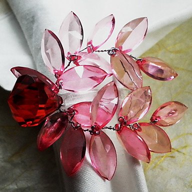 

Meno's Acrylic Leaf Wedding Napkin Ring Set Of 12, Acrylic Dia 4.5cm