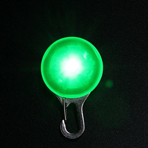 Green Dog Safety LED Light Clip for Collar Peg Cat Night