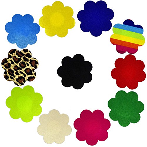 YPS Multi Design Nipple Cover Satin Pasties Disposable Adhesive Breast Petals