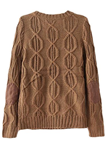 

Pink Queen Women Geometric Pattern Long Sleeve Knit Pullover Sweater Sweatshirt