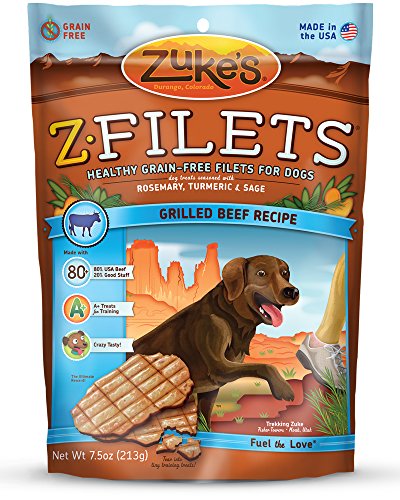 zukes z-filets healthy grain-free filets for dogs, grilled beef