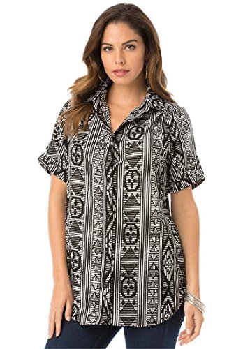 Roamans Women's Plus Size Short Sleeve Shirt