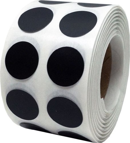 InStockLabels Color Coding Dot Labels 1/2 Inch 1,000 Adhesive Stickers, Black