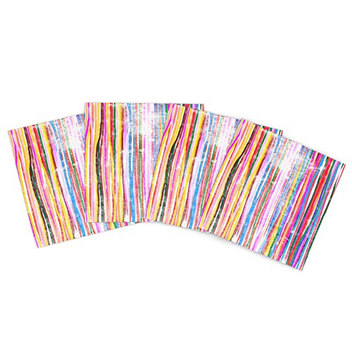

Kess InHouse Frederic Levy-Hadida "Fancy Stripes Pastel" Outdoor Place Mat, 15 by 15-Inch, Set of 4