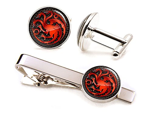 Targaryen Cufflinks, Game of Thrones Tie Clip, Dragon Jewelry, Game of Thrones Wedding Party Gifts, Groomsmen Gift