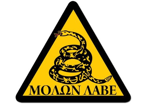 Triangle Molon Labe Dont Tread Snake (Pro Gun) Sticker