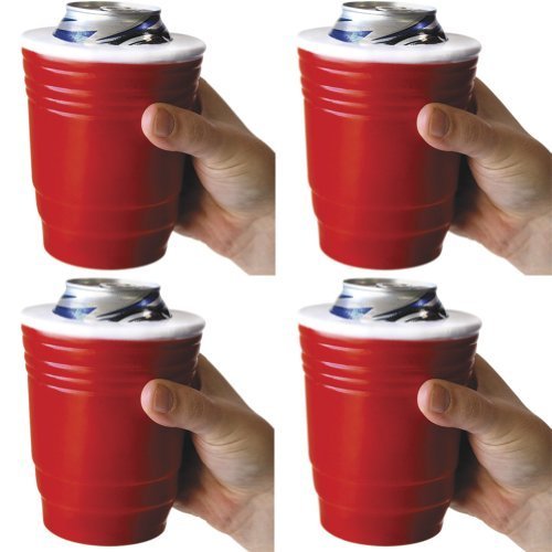 Red Cup Kool Kooler, Set of 4 Insulated Foam Can Holders