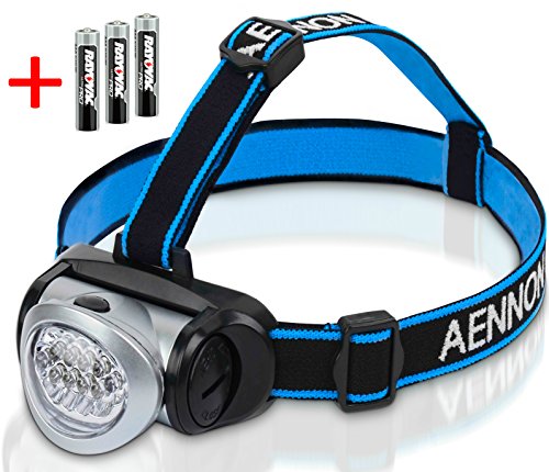 LED Headlamp Flashlight with Red Lights for Running, Camping, Reading, Kids, DIY & More – Super Bright, Lightweight & Comfortable – Headlamps come with Batteries