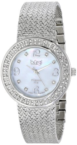 Burgi Women's BUR097SS Analog Display Swiss Quartz Silver Watch