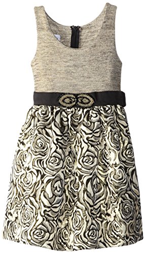 

Bonnie Jean Little Girls' Knit To Brocade Waistline Dress
