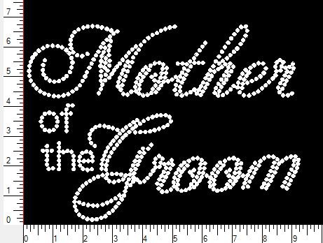 Rhinestone Rhinestud Mother of the Groom Iron on Transfer