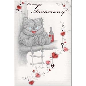 Beautiful 11 Anniversary Bear Card