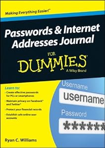Passwords and Internet Addresses Journal For Dummies