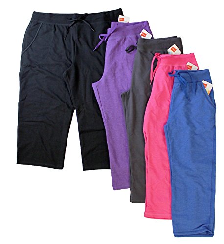 Hanes Premium Womens French Terry Capri with pockets