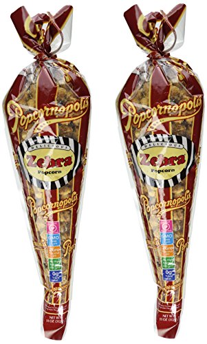 Popcornopolis Zebra Gluten Free Popcorn Gourmet Caramel Corn Striped with Confectionery Chocolates