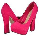 Breckells Amberly-01 Hot Pink Women Platform Pumps