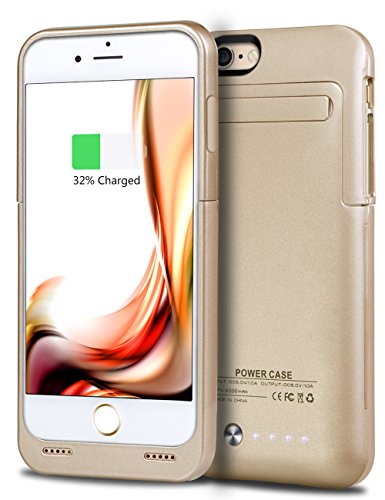 iPhone 6S Plus Battery Case, iPhone 6 Plus Battery Case, HoneyAKE 4200mAh Portable Charger External Protective Charging Case Backup Pack Cover Juice Bank for iPhone 6 Plus/6S Plus 5.5 - Gold