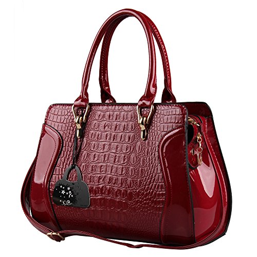 Hynes Victory Crocodile Pattern Top Handle Handbags