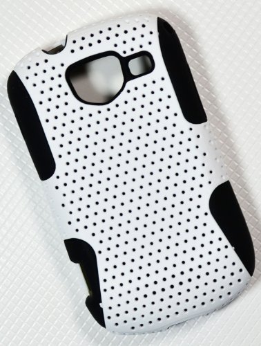 Bastex Hybrid Case for - Samsung Brightside U380 Black Silicone / Mesh White Hard Snap On