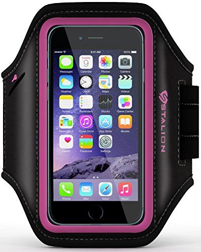 iPhone 6 6S Armband : Stalion® Sports Running & Exercise Gym Sportband (4.7-Inch)(Fuchsia Pink) Water Resistant + Sweat Proof + Key Holder + ID / Credit Card / Money Holder