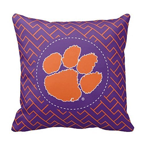 KarilShop Clemson University Tiger Linen Throw Pillow Case Cushion Cover Home Sofa Decorative 18 X 18 Inch.
