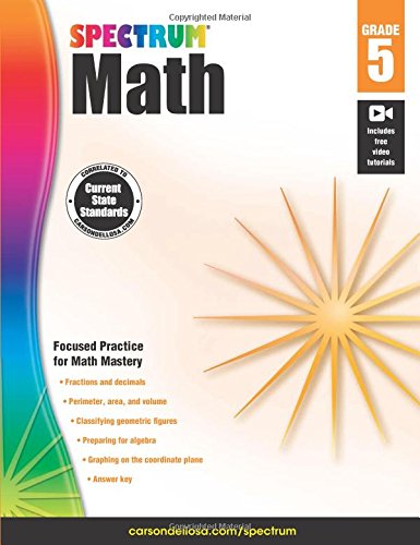 Spectrum Math Workbook, Grade 5 by Spectrum 
			
			
		
		
		
       	 
       		
       			(Compiler)