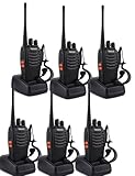 Retevis H-777 Two Way Radio Walkie Talkie UHF 400-470MHz 5W 16CH Single Band With Earpiece Hand Held Mobile Ham Amateur Radio High Illumination Flashlight Black 6 Pack