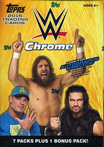 

2015 Topps CHROME WWE Wrestling EXCLUSIVE Factory Sealed Retail Box with 8 Packs and Special HULK HOGAN Tribute Card! Look for Autograph,Relic and Kiss Cards of WWE Superstars including Jon Cena, Triple H, Hulk Hogan, Nikki Bella, Ric Flair, Charlotte  a