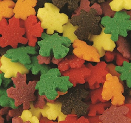 Fall Leaves Shapes Bakery Topping Sprinkles 8 ounces