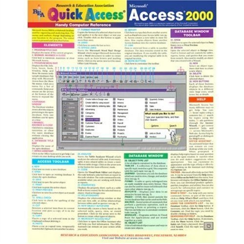 Microsoft Access 2000 Quick Access (Quick Access Reference Charts) by The Editors of REA