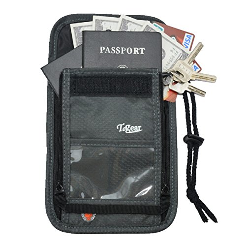 Travel Neck Pouch with Rfid Blocking 2 in 1 Passport Holder & Traveling Wallet for Men & Women