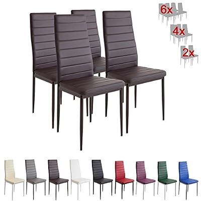 Albatros 2554 milano lot de 4 chaise de salle à manger marron