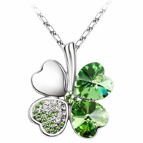 Swarovski Elements Crystal Four Leaf Clover Pendant Necklace 19