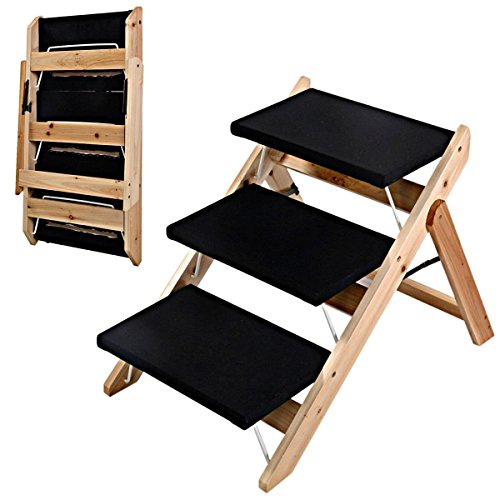 EFAN Pet Ramp Car Dog Ladder Heght Adjustable Wth Non-slp Carpet - View #3
