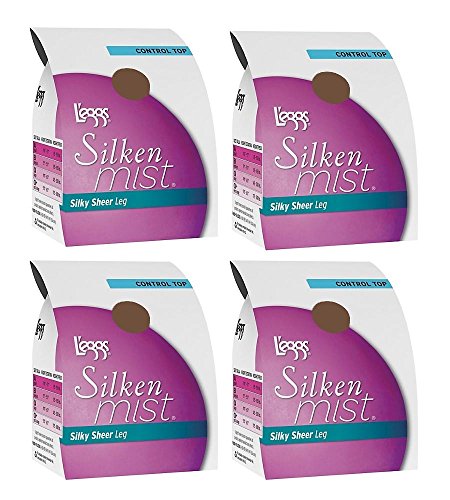 4-Pack L'eggs Silken Mist Silky Sheer Leg, Control Top Pantyhose