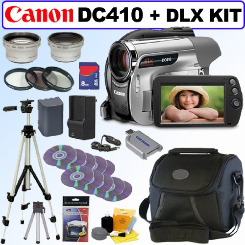 Canon DC410 DVD Camcorder + Lenses & Filters + 8GB Deluxe Accessory Kit