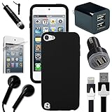 Celkits ¨ 7 Piece Accessory Bundle. Compatible With: Apple iTouch 5 iPod Touch 5th Gen Negroid Gel Skin, USB Car Charger Plug, USB Home Charger Plug, USB 2.0 Data Cable, Metallic Stylus Pen, Stereo Headset & Screen Protector (7 Items) Retail Value: .95