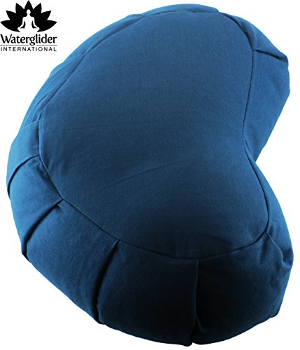 Zafu Crescent: Meditation Pillow with USA Buckwheat Hull Fill, Certified Organic Cotton- 6 Colors