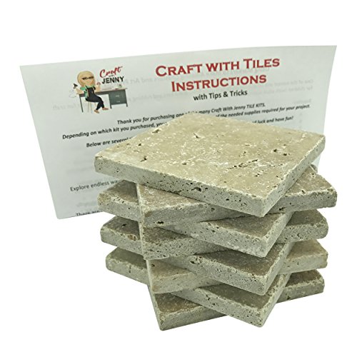 Algopix Similar Product 6 - Coaster Tile Craft Kit Set of 8 Beige