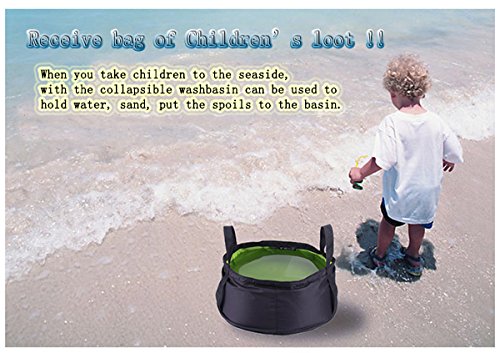 

8.5L Camping Folding Washbowl Collapsible Travel Hiking Wash-basin Color Green