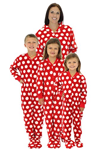 SleepytimePjs Family Matching Polka Dot Fleece Onesie PJs Footed Pajamas