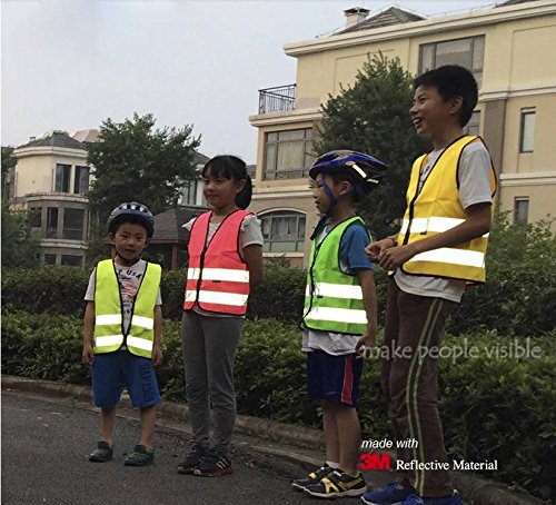 Salzmann High Visibility children reflective vest for outdoor sports, High Viz safety vest for Running, Cycling, Walking, Skating, Skiing, Skateboarding. Adjustable, lightweight, elastic Reflective Belt Vest for children, Kindergarten, Pupils, Junior student, Senior student, 3~18 years old