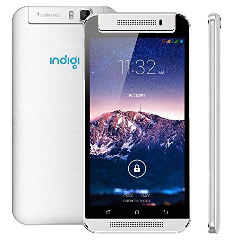 Indigi® Unlocked 5.5in 3G Wireless Rotating Selfie Camera Android 4.4 OS Smart CellPhone - White