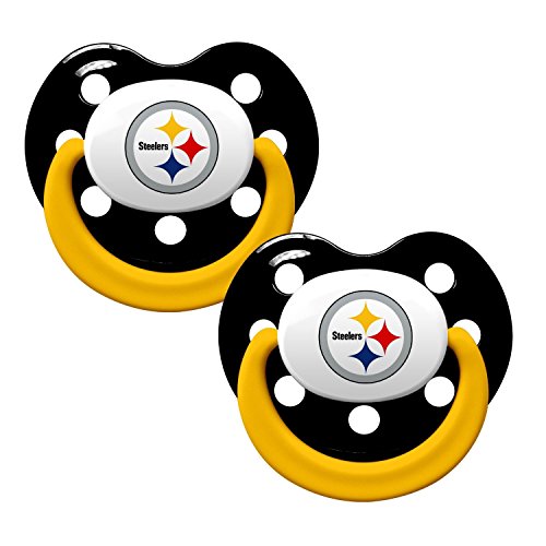 NFL Football 2014 Baby Infant Pacifier 2-Pack - Pick Team (Pittsburgh Steelers - Holes)