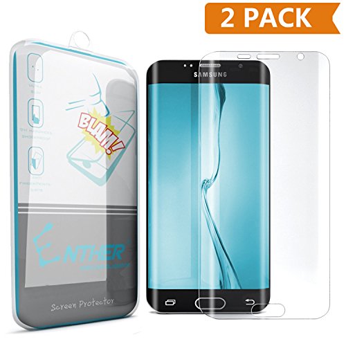 Galaxy S7 Edge Screen Protector, Enther 2 Pack [Full Coverage] Shatterproof Premium High Definition Shockproof Clear Screen Protector 0.1mm Thickness- Retail Packaging- w/ Warranty