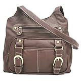 Concealed Carry Purse - Locking CCW Gun Compartment - Brown Leather
